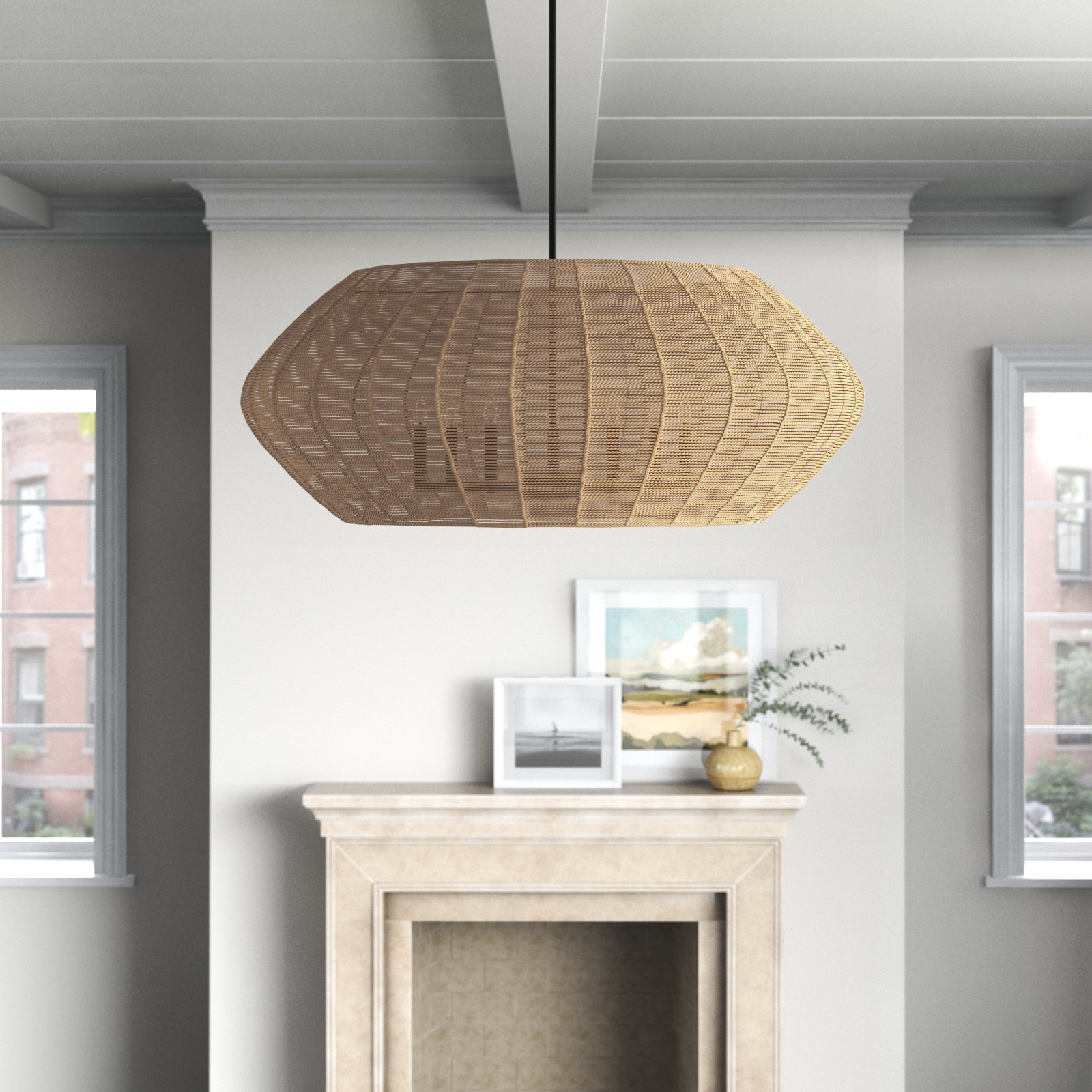 Ariza 7-Light Chandelier, Black, Camel