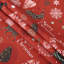 Red Oil-Proof Fabric with Reindeer & Snowflake Print | Washable Durable Holiday Cover for Indoor/Outdoor Party Decor