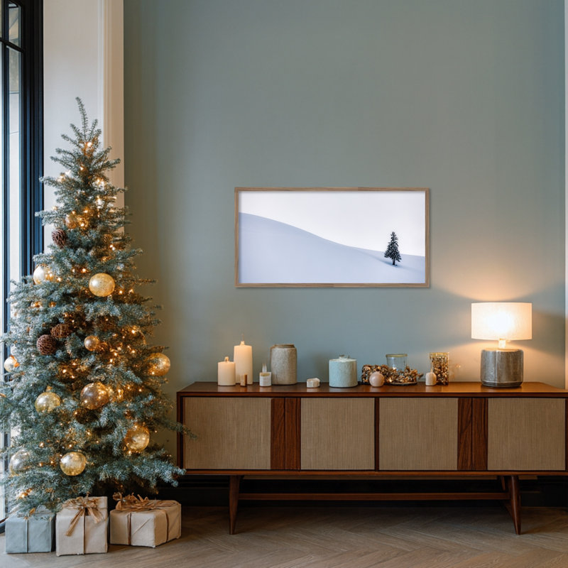 Arbre solitaire en hiver par Judith Kuhn, impression sur toile encadrée, L 41 po x H 21 po