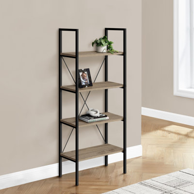 Bibliothèque, bibliothèque, 4 niveaux, H 48 po, bureau, chambre à coucher, stratifié, contemporain, moderne