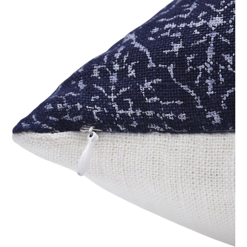 Housse de coussin en lin 14 x 14, housse de coussin en lin blanc cassé prédécoupé, coussin décoratif décoratif floral - MAKDI JAAL
