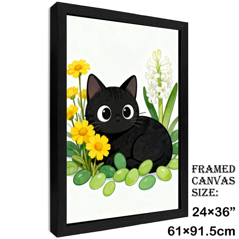 Reproduction d'art encadré noir rétro, H 37 po x l 25 po