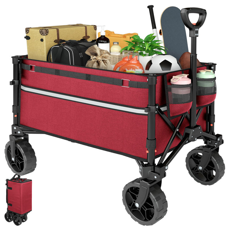 Chariot utilitaire pliable avec roulettes, Rose