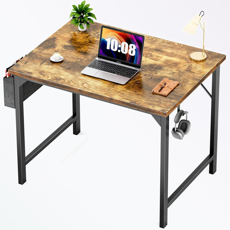 Bureaux de travail modernes en bois de style simple avec rangement, Brun rustique, H 29,8 po x l 40 po x P 19,7 po