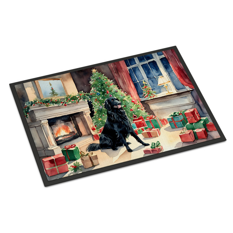 The Holiday Aisle® Flat-Coated Retriever Cozy Christmas Doormat DAC2657 ...