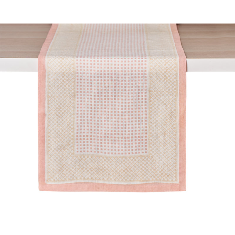 Floral Burst Table Runner 14x90 Inch, Pink