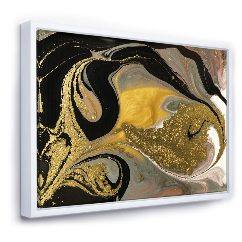 Marbré texture ondulée I - reproduction d'art sur toile, H 30 po x l 40 po x 1,5 po, Toile blanche encadrée