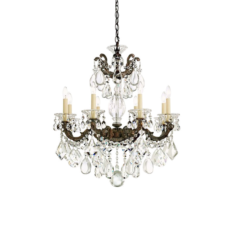 La Scala 8 - Light Chandelier, Heritage Clear, Florentine Bronze
