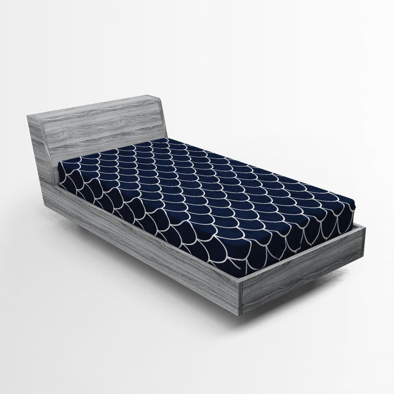 Twin XL Blue Microfiber Plaid Fitted Sheet