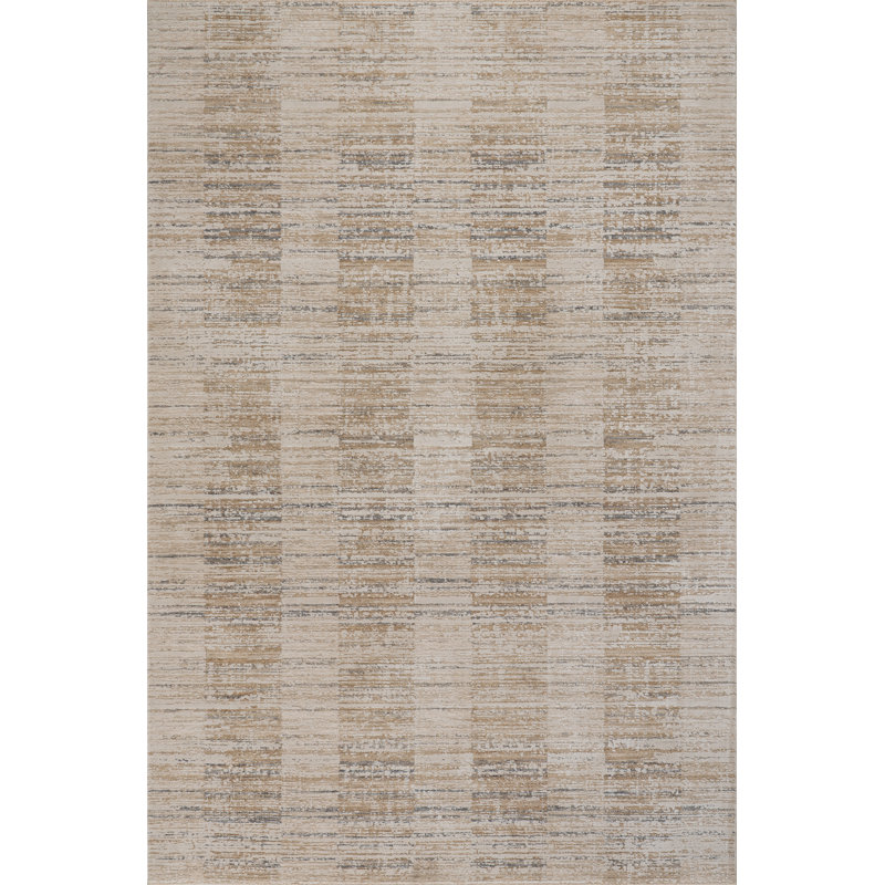 Theona Modern Striped Rug, Rectangle 6'7" x 9'6"