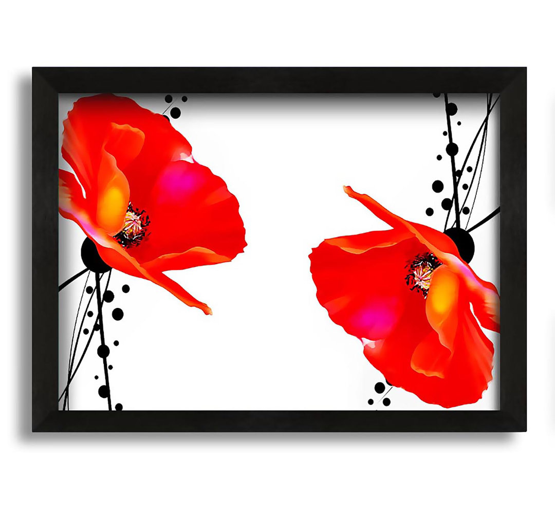 Gerahmter Kunstdruck Twin Poppy Abstract