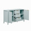 Buffet à motif ondulé - 3 tablettes réglables, 3 tiroirs et portes à fermeture en douceur, console de rangement avec poignées en métal, convient pour le bureau, le couloir et le salon, 3 couleurs-2124513473