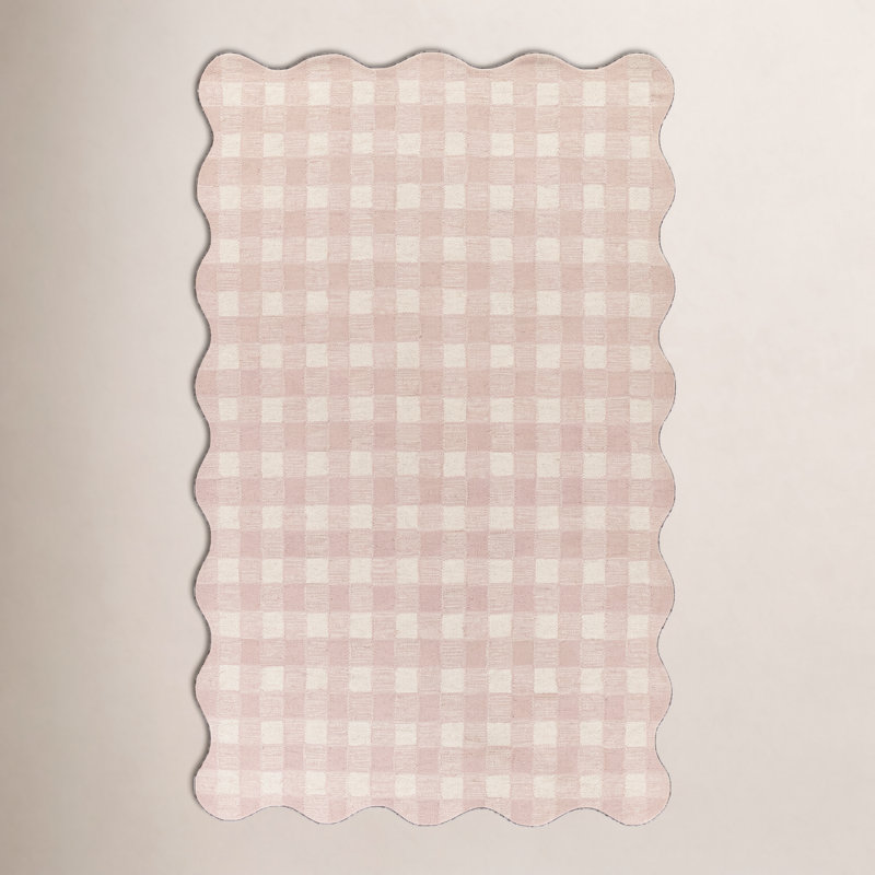 Momeni Lily Hand Tufted Wool Plaid Pink Area Rug 7'10" X 9'10", Rectangle 7'10" x 9'10"