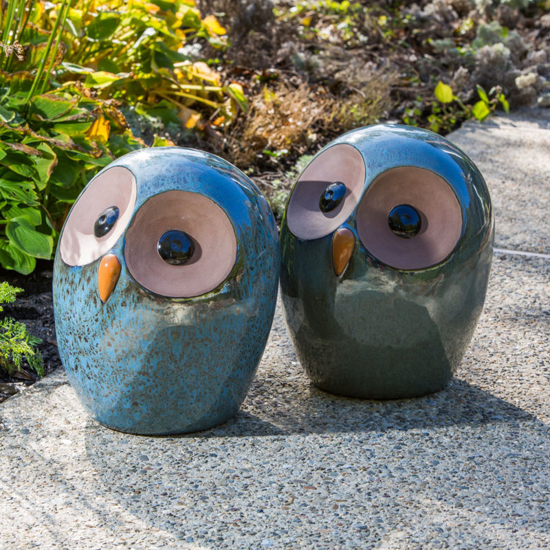 Grande statue de hibou en céramique Anston