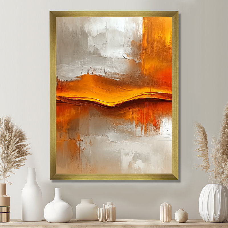 Ofelya - Paysages, art mural, salon, 32" H x 24" W, Reproduction encadrée d'une seule photo, Doré
