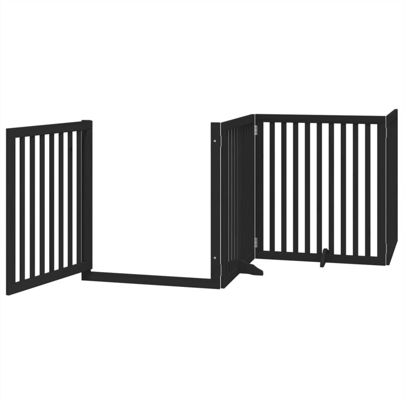 Mignonette Solid Wood Dog House Door, 90cm H x 800cm W x 2cm D, Black