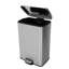 Poubelle à pédale rectangulaire en acier inoxydable 13 gallons