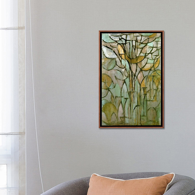 « tree, 1912 » par piet mondrian-print, H 24 po x l 16 po x P 1 po, Papier encadré doré
