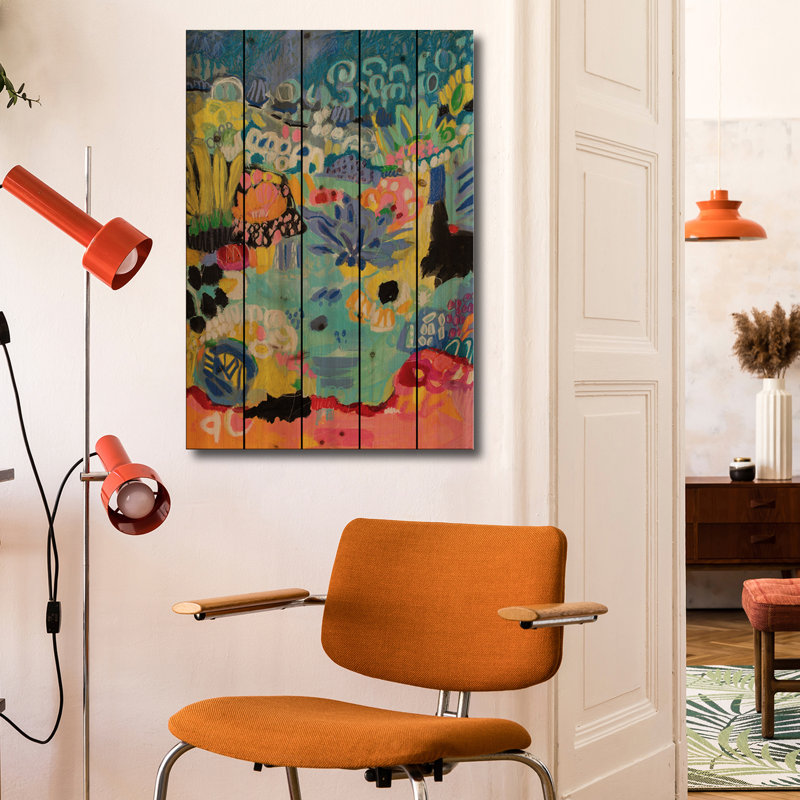 Impression d'art mural en bois - Étang fantaisiste III par Karen Fields, H 40 po x l 26 po