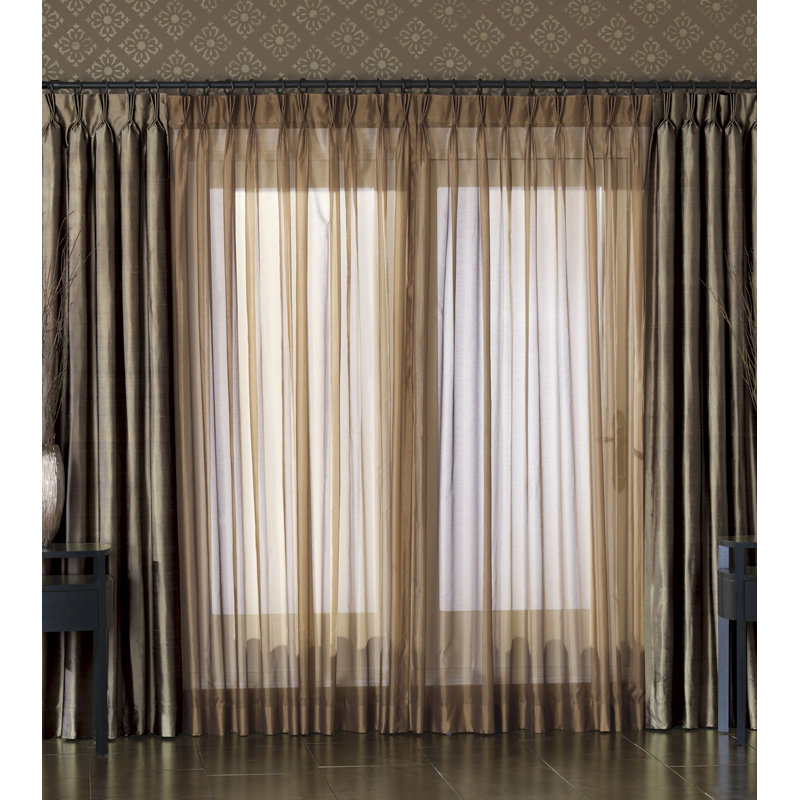 Ambiance Trevira Sheer Semi Sheer Curtain Single Panel, Snow, 20" W x 120" L