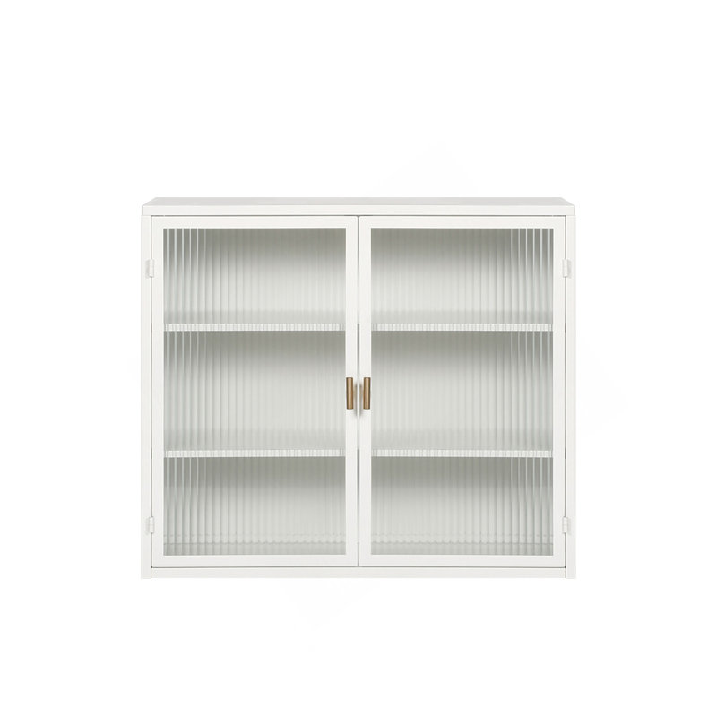 Armoire murale moderne 27,56 po à deux portes avec rangement à trois niveaux pour le vestibule, le salon, la salle à manger et la salle à manger
