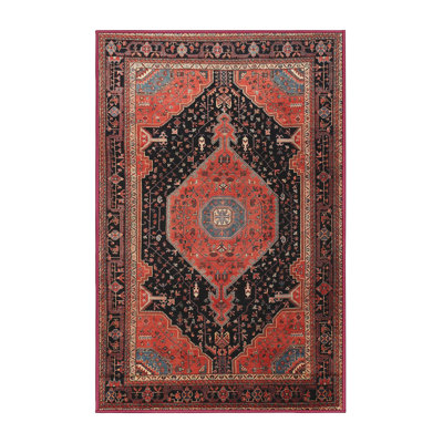 Tapis traditionnel rouge / noir Henk