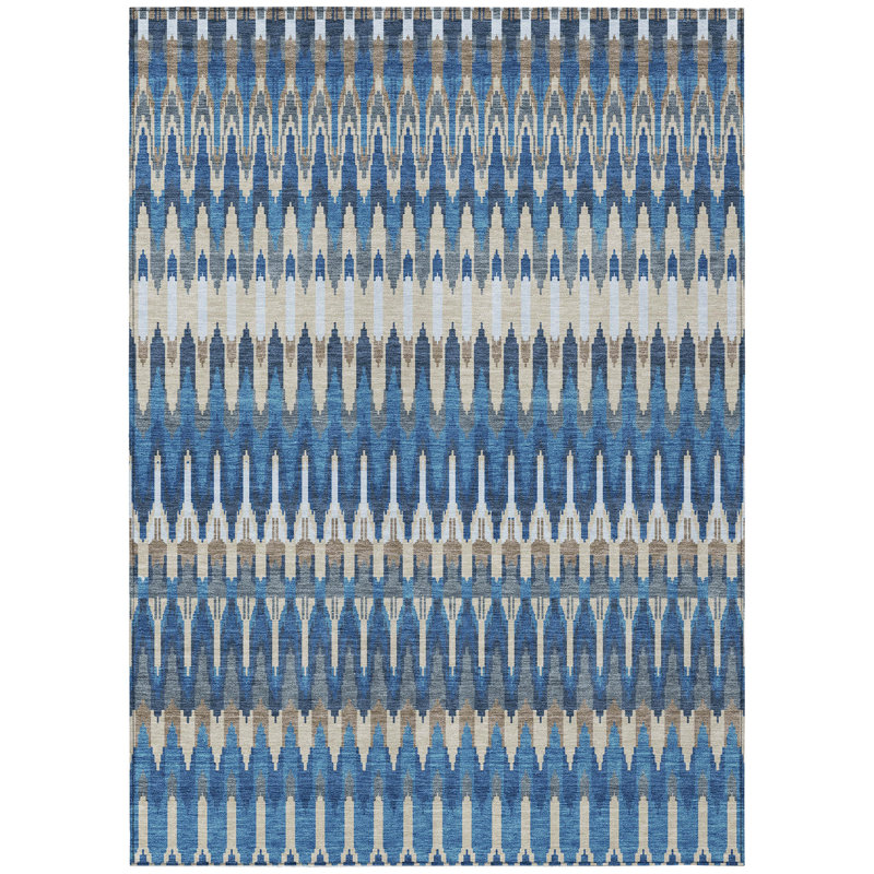 Washable Abstract Indoor / Outdoor Rug, Rectangle 8' x 10'