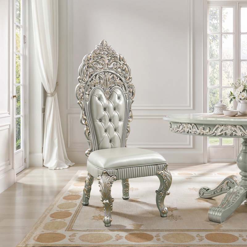 Chaise d'appoint en bois composite gris et gris Mission Bay (ensemble de 2) avec dossier capitonné