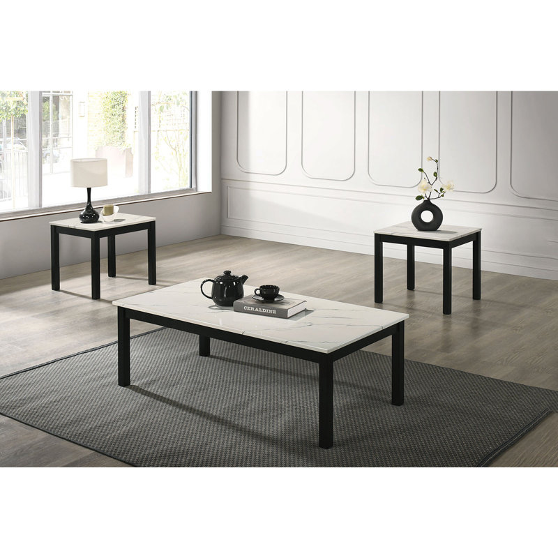 Ensemble de table 3 pièces Contemporary, Blanc