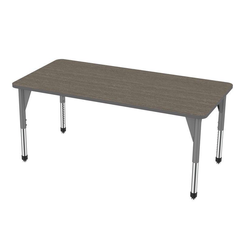 Table d'activité rectangulaire à hauteur réglable Premier Series, H 31 po x L 72 po x l 36 po, Chevalier asiatique, Gris