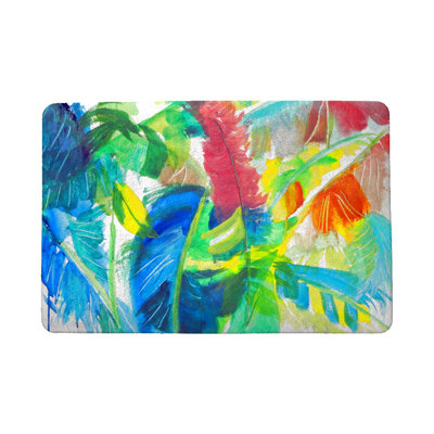Tapis de porte pour l’extérieur anti-dérapant 18" x 26" abstract palms Locascio