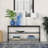 Modern Rectangular Console Table With Blackened Bronze Finish And Tempered Glass Top For Entryway, Living Room, Or Hallway