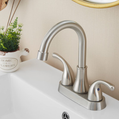 2-handle Bathroom Faucet with Drain Assembly