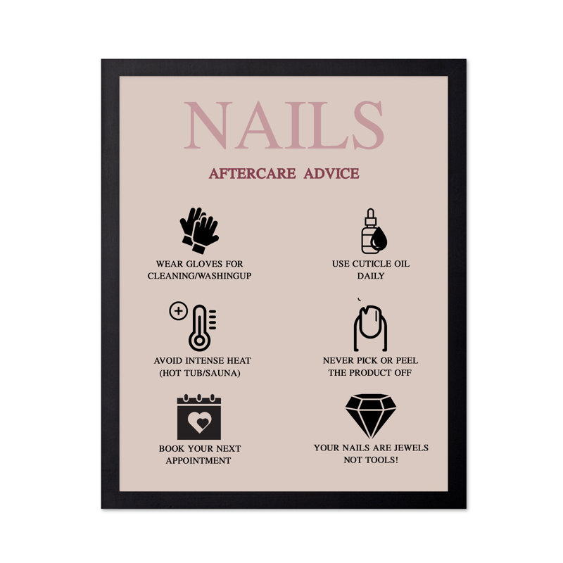 Conseils de suivi des ongles, Black Framed, Poster, 08"H x 10"W