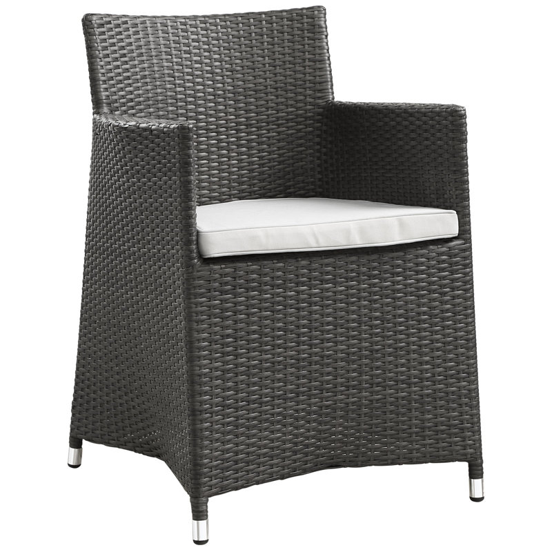 Ensemble repas d'extérieur avec coussin 7 pièces Modway Junction, Brun / Blanc, 4, L 63 po