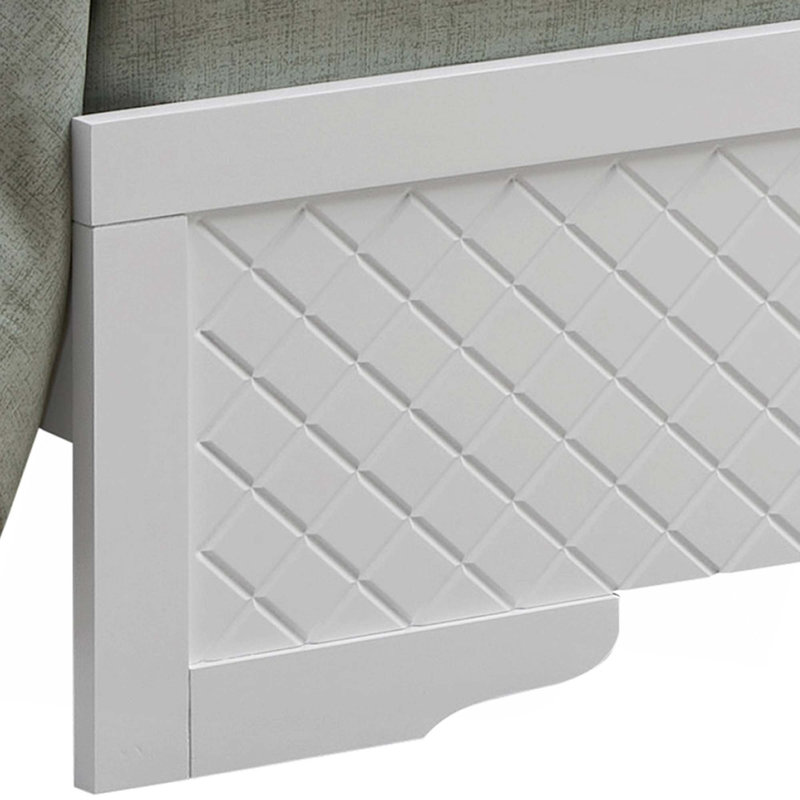 Lit chic pour chambre à coucher, Blanc, Grand