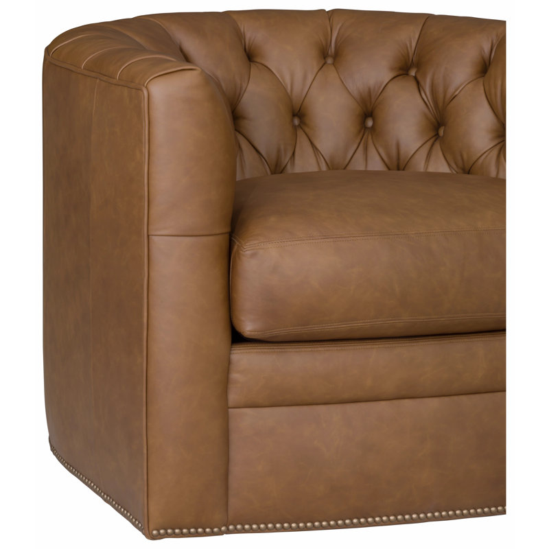 Leather Tufted Armchair, 1181 Pearl