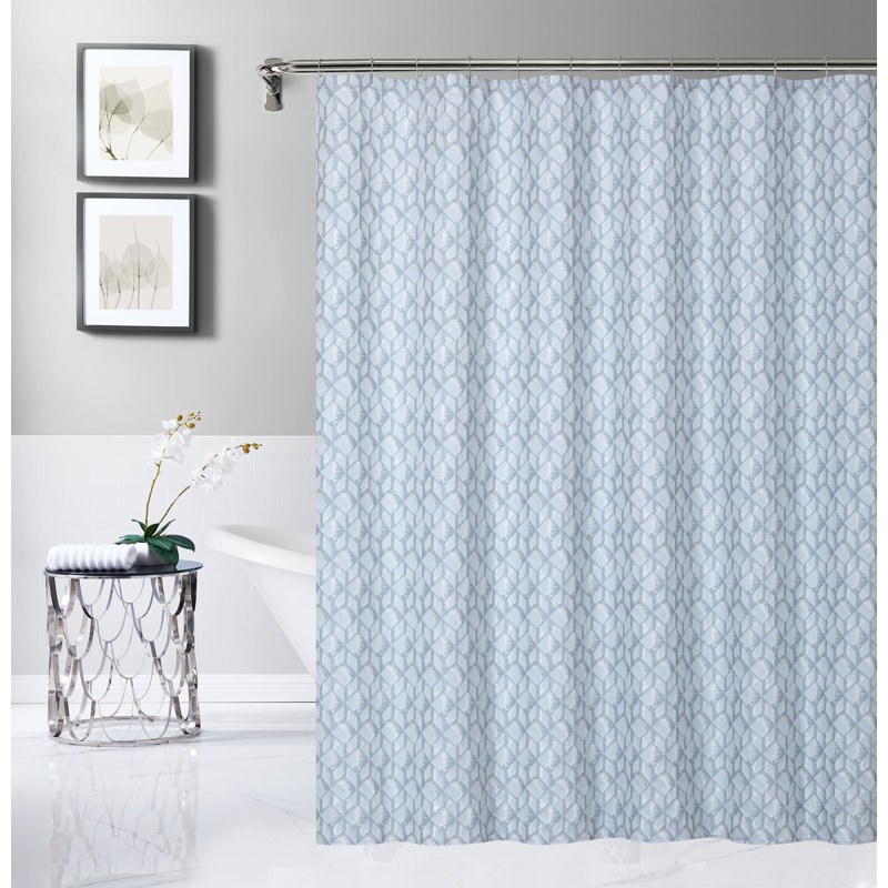 Rideau de douche simple à motif géométrique Rio, Bleu