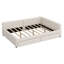 Lit plateforme tapissier avec port USB et 2 tiroirs