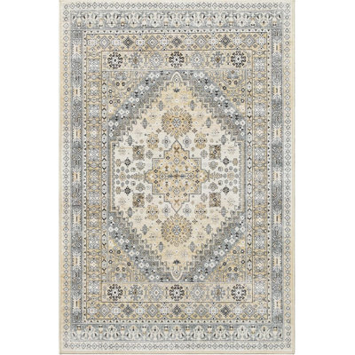 Medallion Non Slip Washable Rug(Beige)