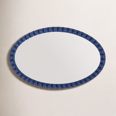 Varsha Oval Glossy Navy Mirror