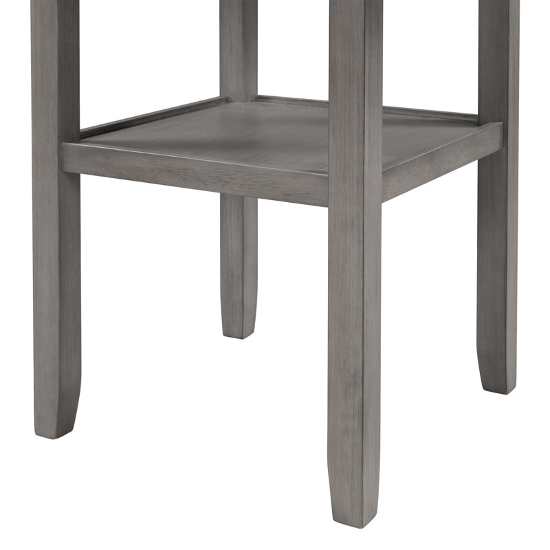Latitude Run® Round Counter Height Kitchen Dining Table With Drop Leaf