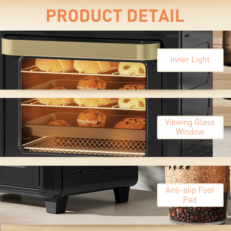 HOMCOM 10L Air Fryer Oven, Black