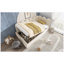Lit de jour double coffre capitonné avec rangement hydraulique, canapé-lit en velours avec cadre à lattes métalliques, beige (matelas non inclus)