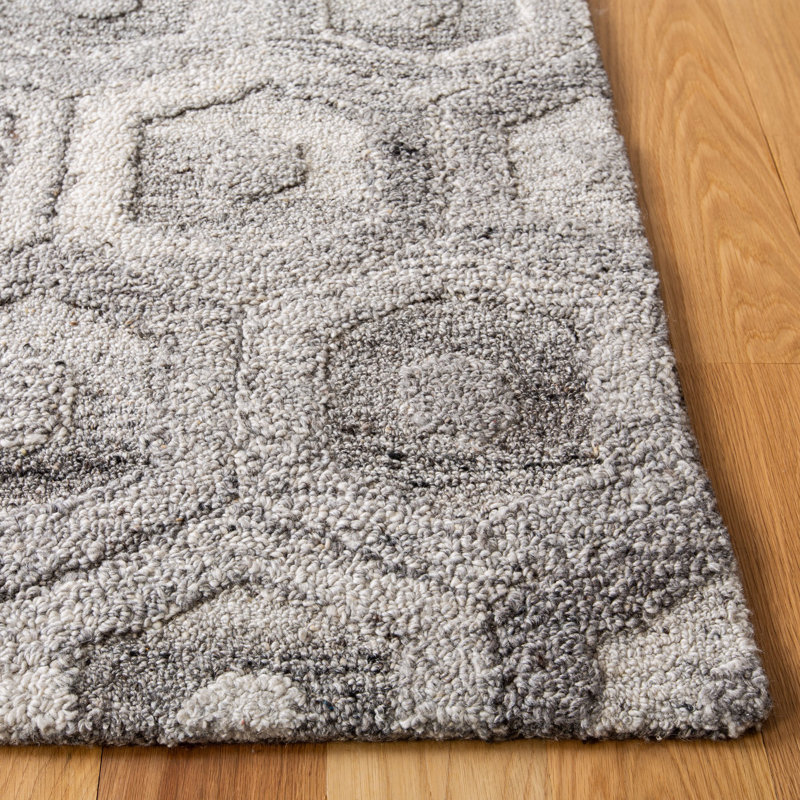 Fayolle Hand Tufted Performance Geometric Rug, Rectangle 6' x 9'