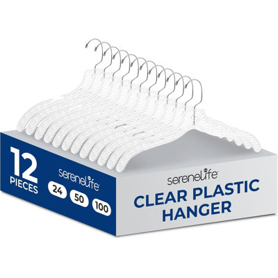 Cintres Serenelife en plastique - antidérapants, taillés en cristal, durables et peu encombrants pour les costumes et les vêtements