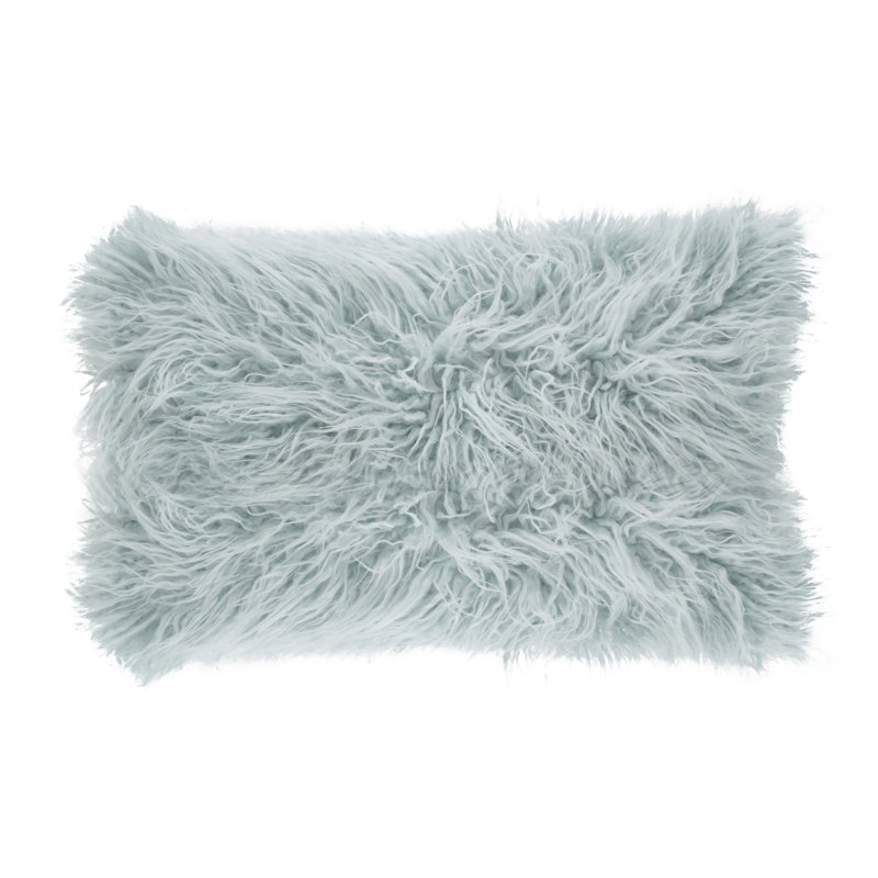  Housse et insert rectangulaires en fausse fourrure, Bleu givré, H 12 po x l 20 po