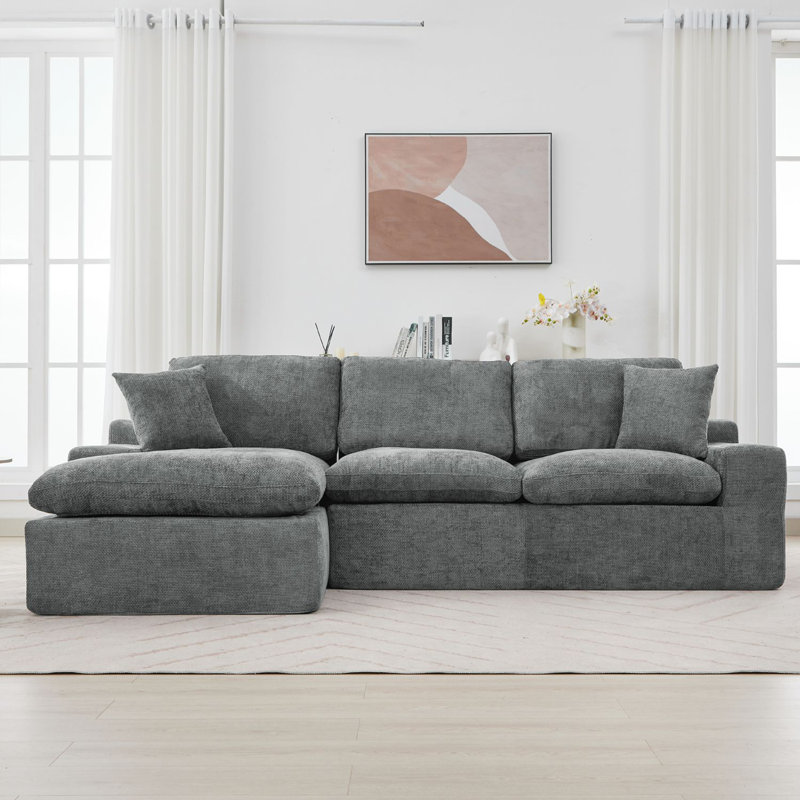 Canapé modulaire Flick Chenille, Gris chenille