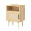 Table de chevet 22,69 po H avec tablette ouverte - pieds en bois massif, table de chevet Noble Oak