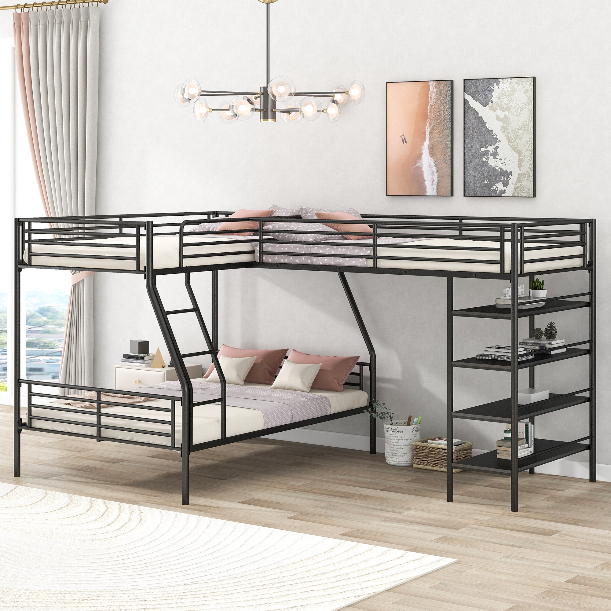 Isabelle & Max™ Alboran Metal Loft Bed Storage Bed | Wayfair